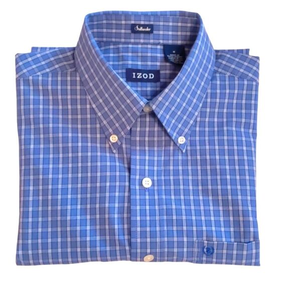IZOD Button down Blue Shirt Men Size M - Picture 1 of 7